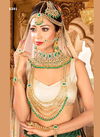 Green Colour Traditional Designer Chokar And Long Necklace Bridal Set Collection 341
